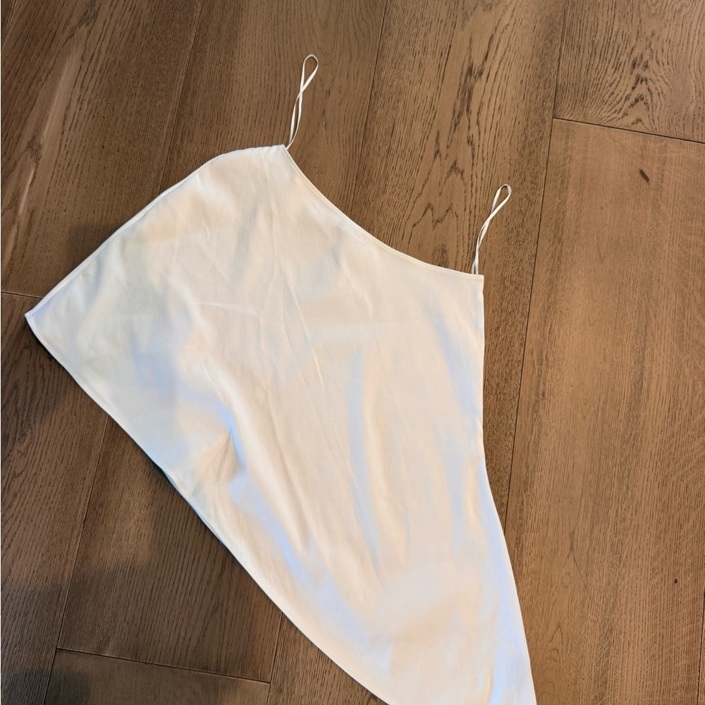Zara one shoulder draped formal top